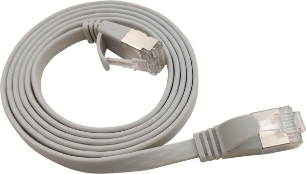 LinkIT Płaski kabel sieciowy RJ-45, Cat.6a, U/FTP, PVC, szary, 5 m (STP-FL6A-00500-GY)
