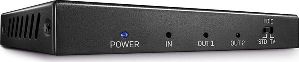 Lindy 38235 HDMI Splitter 2-Port, 4K, Μαύρο, Μεταλλικό