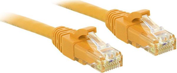 Καλώδιο Lindy RJ-45/RJ-45 κατηγορία 6 U/UTP κίτρινο 7.5m (48066)