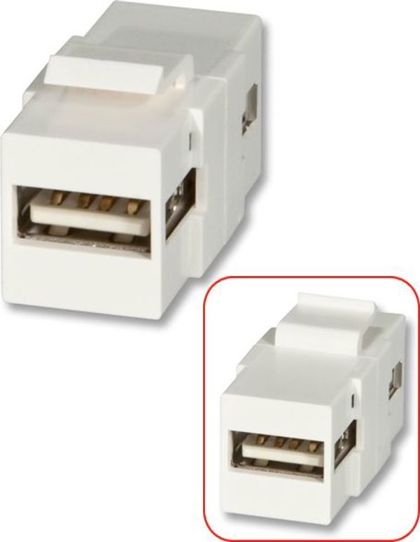 Lindy LINDY USB A Double Female keystone module for wall boxes - 60553