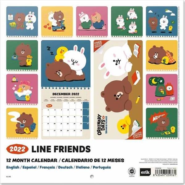 Line Friends - Ημερολόγιο τοίχου 2022 30 x 30 cm