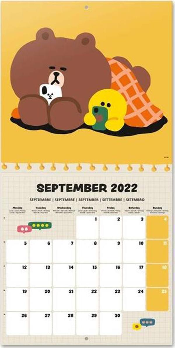 Line Friends - Ημερολόγιο τοίχου 2022 30 x 30 cm