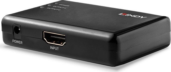 Lindy 38357 HDMI Splitter 2 Θυρών, 4K UHD, 10.2G, Μαύρο