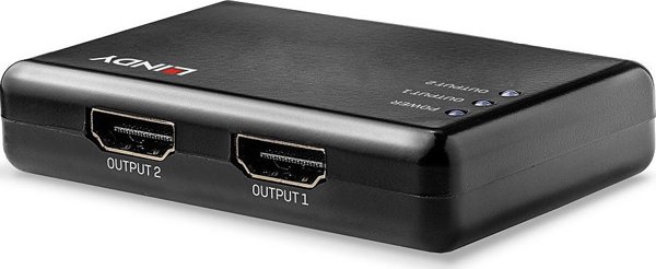 Lindy 38357 HDMI Splitter 2 Θυρών, 4K UHD, 10.2G, Μαύρο