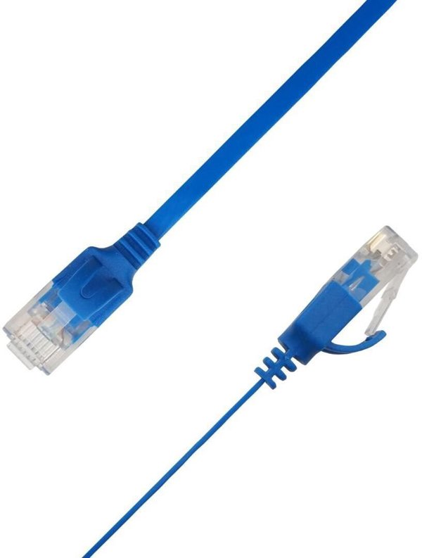 LinkIT Płaski kabel sieciowy RJ-45, Cat.6a, U/UTP, PVC, niebieski, 3 m (UTP-FL6A-00300-BL)