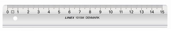 Linex Linex 1015M, Line gauge, Styrene Acrylonitrile (SAN), Grey, cm, mm, Denmark, 15 cm