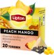 Lipton Μαύρο Τσάι σε Πυραμίδες, Γεύση Ροδάκινο & Μάνγκο, 20 Φακελάκια