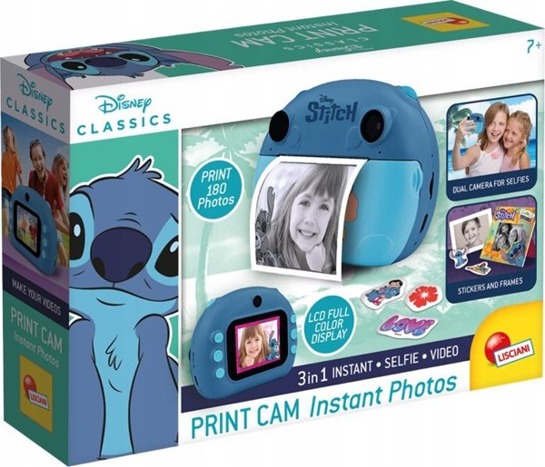 Lisciani Print Cam Stitch Στιγμιαία Φωτογραφική Μηχανή 3 σε 1, Μπλε, 5+ Ετών