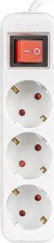 Πολύπριζο Lanberg PS1-05F, 3 Υποδοχές Schuko, Καλώδιο 1.5m, 2500W, Λευκό