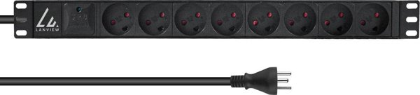 Πολύπριζο Rack Lanview 19'' για Τοποθέτηση σε Rack, 1 Τεμάχιο