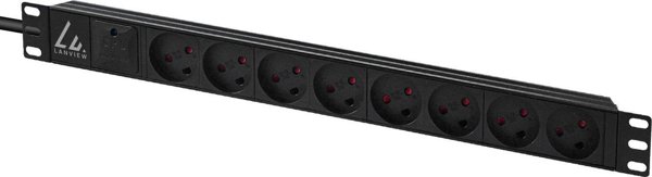 Πολύπριζο Rack Lanview 19'' για Τοποθέτηση σε Rack, 1 Τεμάχιο