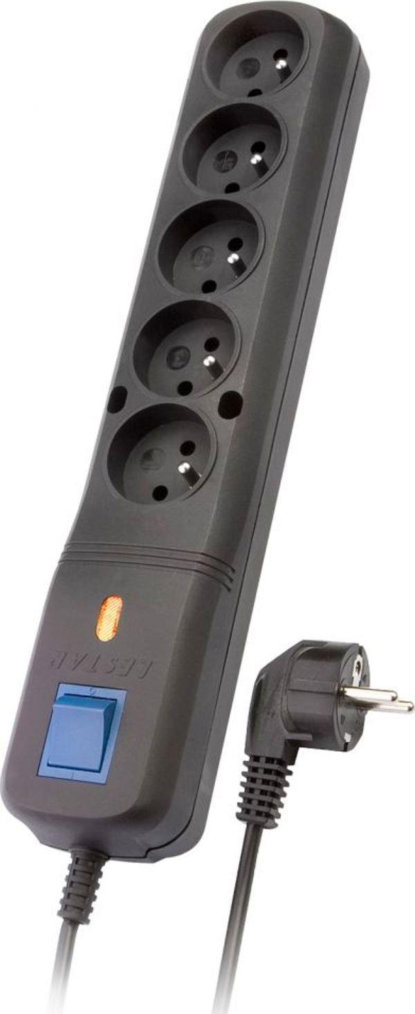 Listwa zasilajaca Lestar LF-530WA 5+ przeciwprzepietiowa 5 gniazd 3 m czarna LF530WAGABL3m