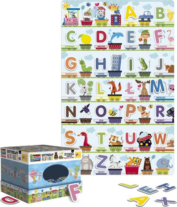 Lisciani Montessori Μοντεσσόρι Αλφάβητο Αφής – Εκπαιδευτικό Παιχνίδι Μάθησης με Τρισδιάστατο Κουτί Αφής