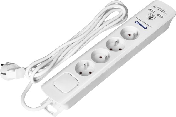 Orno Λίστα Τροφοδοσίας Αντιπροσωπείας 4x2P+Z 2xUSB 3x1.0 3m λευκό (OR-AE-13243/W/3M)
