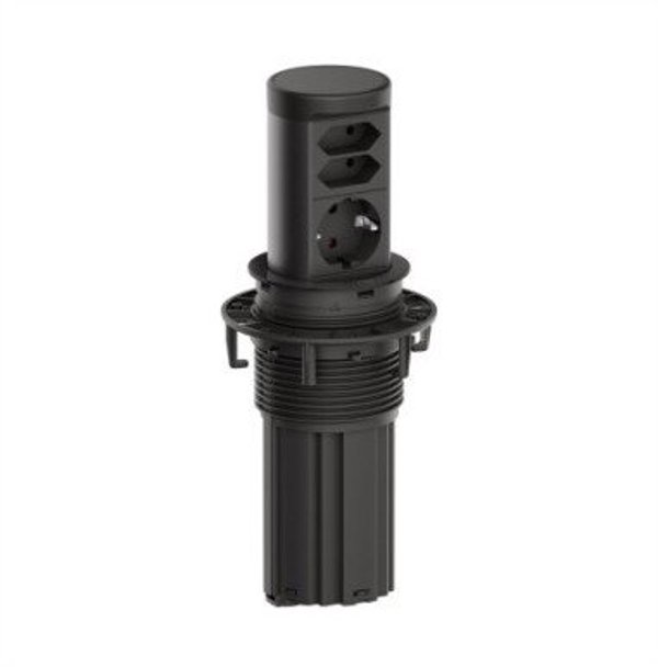 Listwa zasilająca Bachmann ELEVATOR2 1xCEE7/3 2xEuro, RAL9005 0,5 m ISV