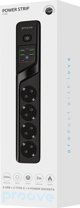 Tech-Protect Πολύπριζο P-04, 4 Θέσεις 230V, 4x USB & 2x Type-C, Προστασία Υπέρτασης, Μαύρο