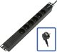 Lanview Πολύπριζο Rack 19'' με 6 Θέσεις, 1U, Μαύρο