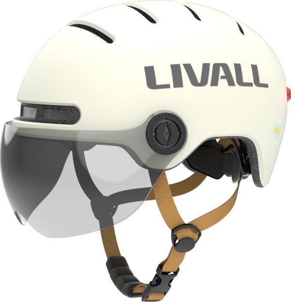 Livall Smart Κράνος L23 με LED Φωτισμό, SOS Ειδοποίηση & Προστατευτική Ζελατίνα, Λευκό, 54-58cm
