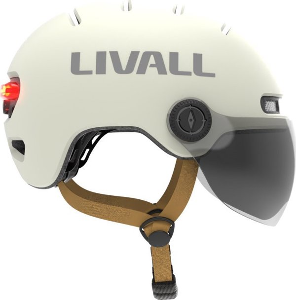 Livall Smart Κράνος L23 με LED Φωτισμό, SOS Ειδοποίηση & Προστατευτική Ζελατίνα, Λευκό, 54-58cm