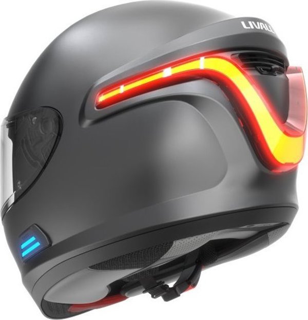 Livall Κράνος Μοτοσικλέτας με Bluetooth Ενδοεπικοινωνία, LED Φώτα & SOS, Μέγεθος 58-59 cm