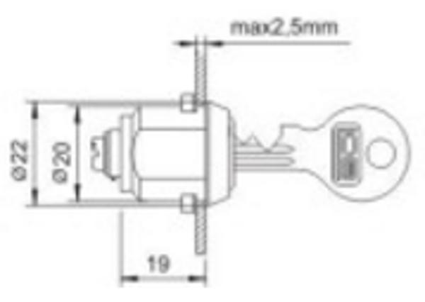 LOB Zamek kasetowy A1 chrom - ZKP41