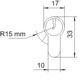 LOB Wkladka bebenkowa z galka WG-54 40x40mm mosiadz WG-42M