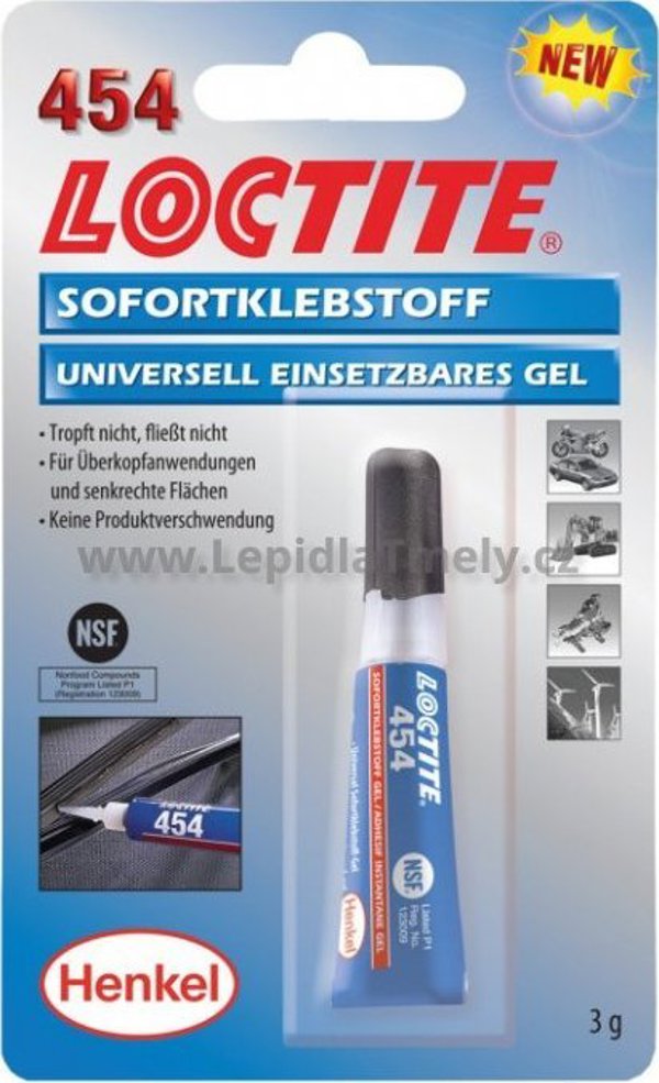 Loctite 454 κόλλα κυανοακρυλική γρήγορη σε μορφή gel 3g