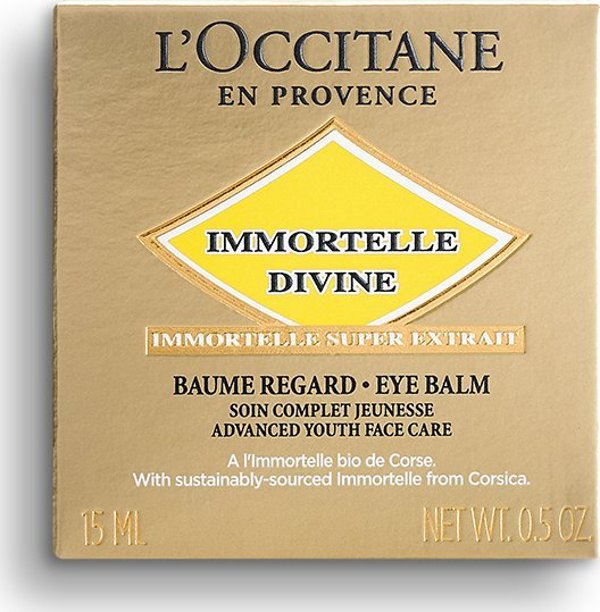 L’Occitane Immortelle Divine Βάλσαμο Ματιών Σύσφιξης, 15ml, Για Όλους Τους Τύπους Δέρματος