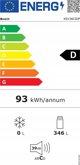 Ψυγείο Bosch KSV36CIDP ανοξείδωτο, ενεργειακή κλάση D, 346L, ύψος 186cm