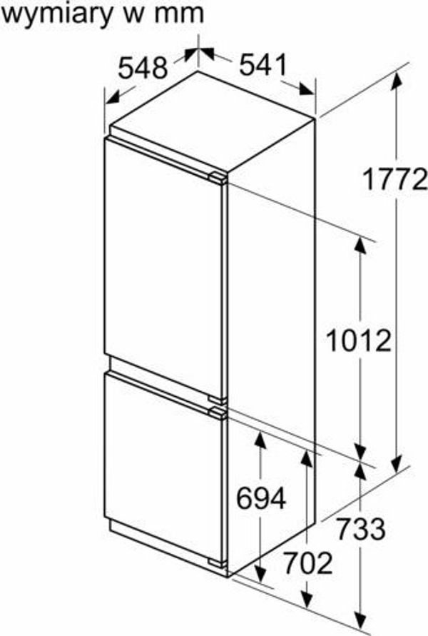 Bosch KIV86VFE1 Εντοιχιζόμενο Ψυγείο με Καταψύκτη LowFrost, Ενεργειακή Κλάση E, Λευκό
