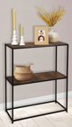 Home Styling Collection Βιομηχανικό Ράφι με 2 Ράφια από Μέταλλο και MDF, 71x31x85cm