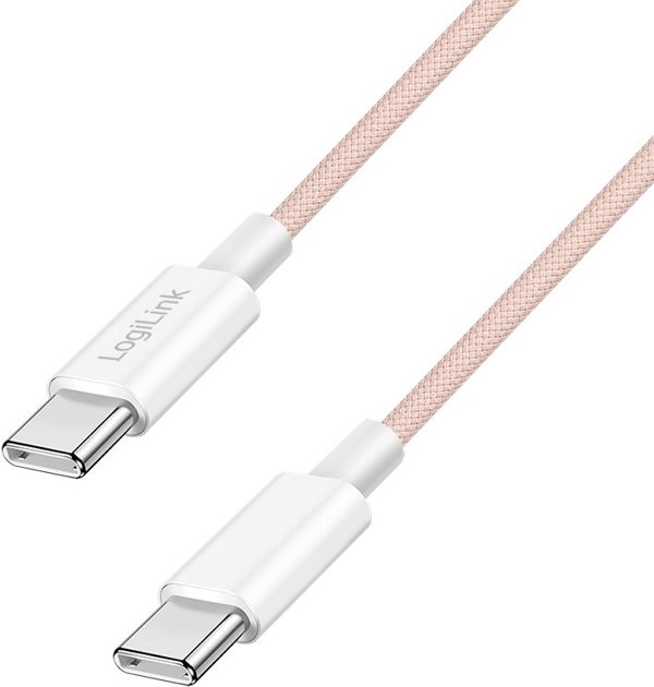 LogiLink USB-C 0.5m με νάιλον περίβλημα ροζ
