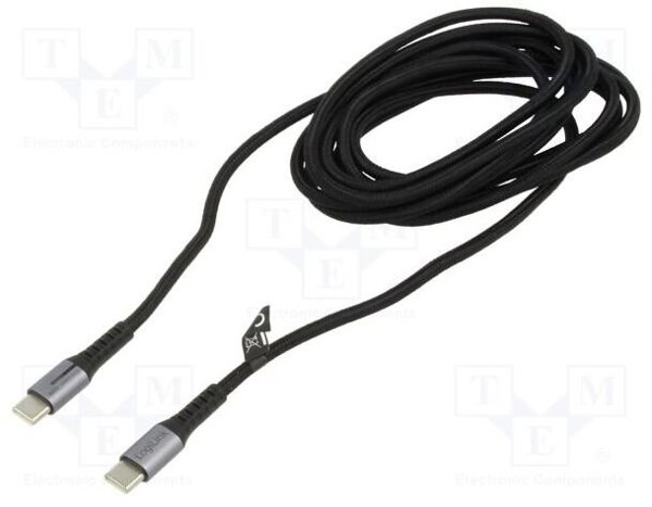 LogiLink USB-C 480 Mb/s, 100W 3.0m w oplocie czarny