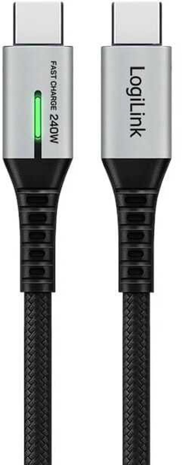 LogiLink USB-C 20 Gb/s, 240W 1.5m w oplocie czarny