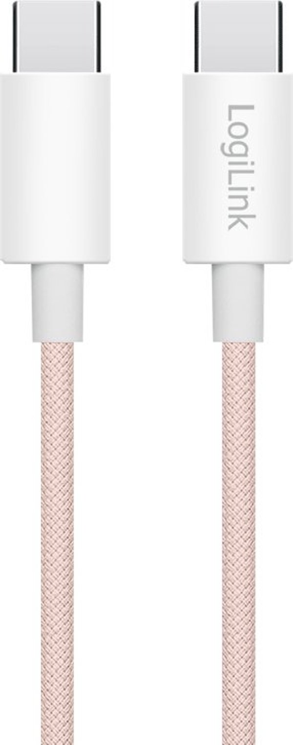 LogiLink USB-C 1.0m με νάιλον πλέξη ροζ