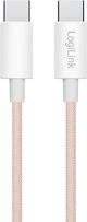 LogiLink Καλώδιο USB-C 1,5μ με Υφαντό Πλεκτό Ροζ