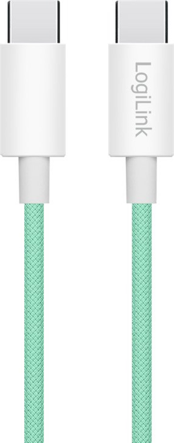 LogiLink USB-C 1.0m w nylonowym oplocie zielony