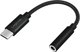 LogiLink USB Type-C cable to 3.5 mm audio jack adapter, 13 cm, 3.5mm TRRS, Male, USB Type-C, Male, 0.13 m, Black (UA0398)