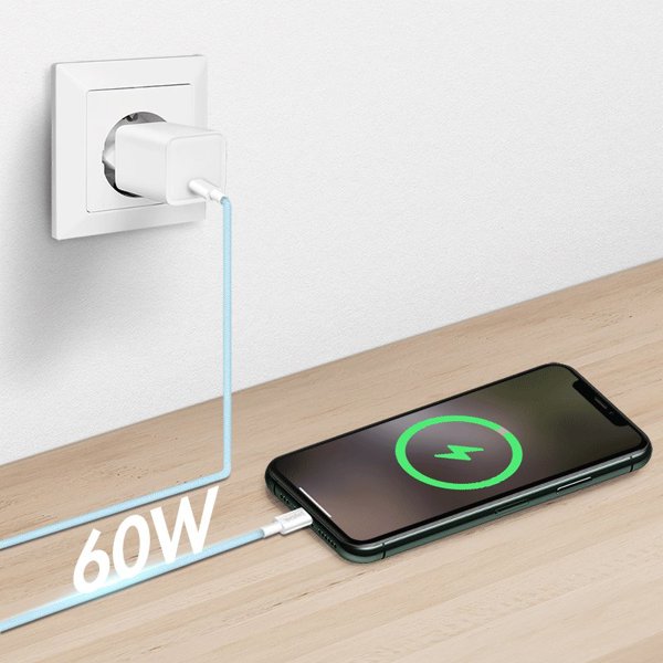 LogiLink USB-C 1.0m w nylonowym oplocie niebieski