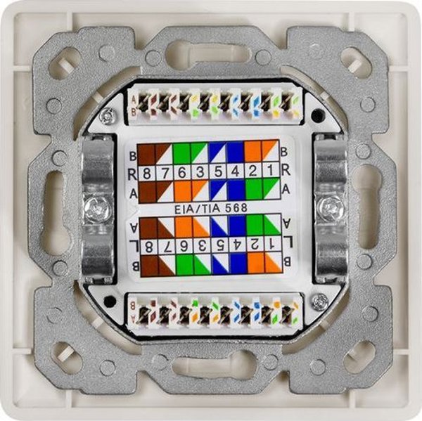 LogiLink NP0128 Πρίζα Δικτύου Cat.6A, 2x RJ45 Θωρακισμένη, Καθαρό Λευκό
