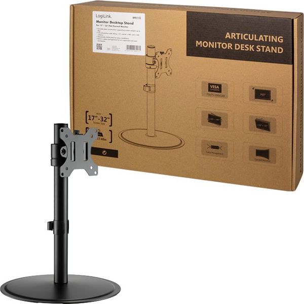 LogiLink BP0110 Επιτραπέζια Βάση Οθόνης 17"-32" με Διαχείριση Καλωδίων