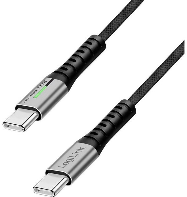 LogiLink USB-C 20 Gb/s, 100W 1.5m w oplocie czarny