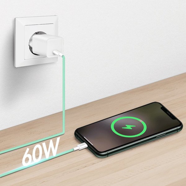 LogiLink USB-C 1.5m w nylonowym oplocie zielony