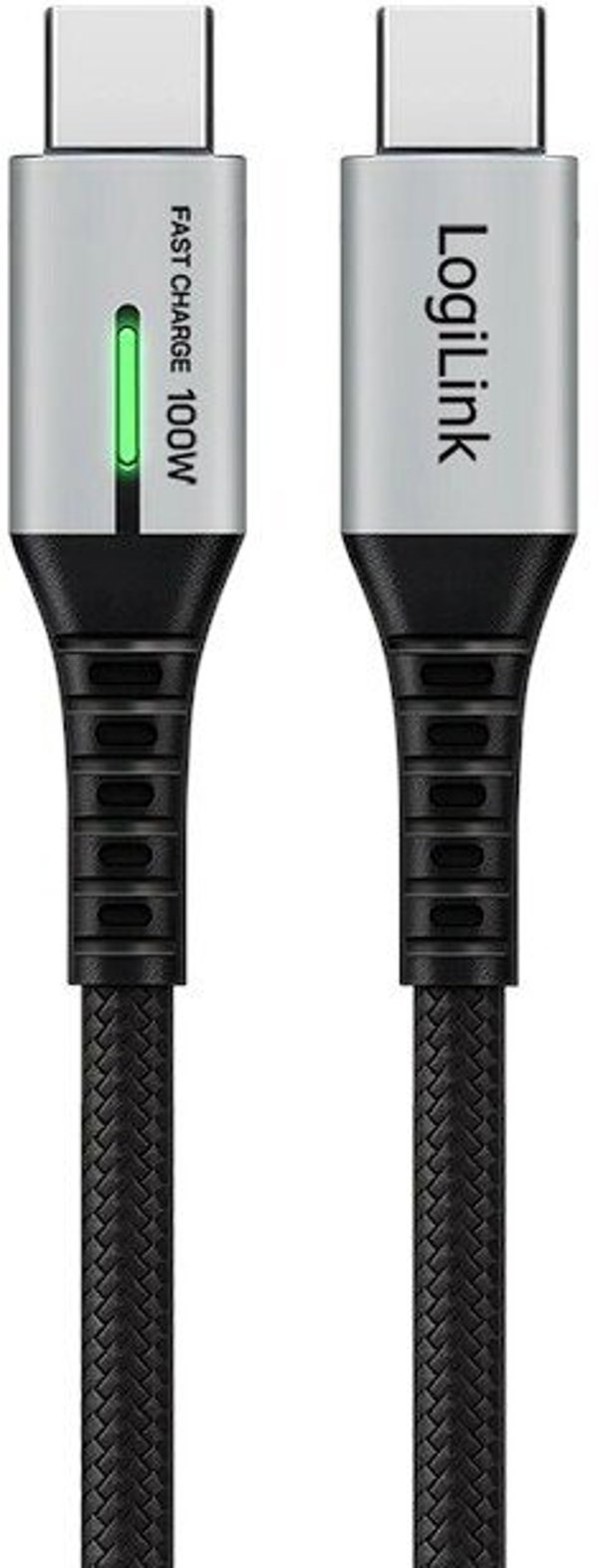 LogiLink USB 3.2 Gen2x2 Type-C-Kabel, C/M zu C/M LED 1m sw