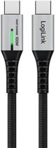 LogiLink USB 3.2 Gen2x2 Type-C-Kabel, C/M zu C/M LED 1m sw