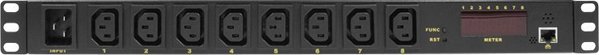 LogiLink Πολύπριζο Rack 19" με Μονάδα Ελέγχου Διανομής Ισχύος (PDU) 8 Θέσεων ZUB