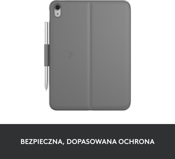 Logitech Slim Folio Θήκη με Πληκτρολόγιο για iPad 10ης Γενιάς, QWERTY US International, Γκρι (920-011413)