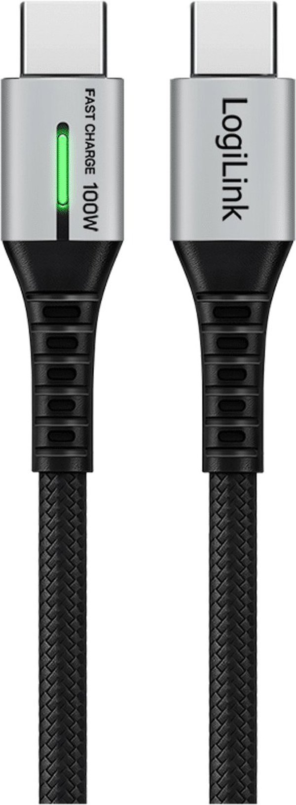 LogiLink USB-C 480 Mb/s, 100W 0.5m w oplocie czarny
