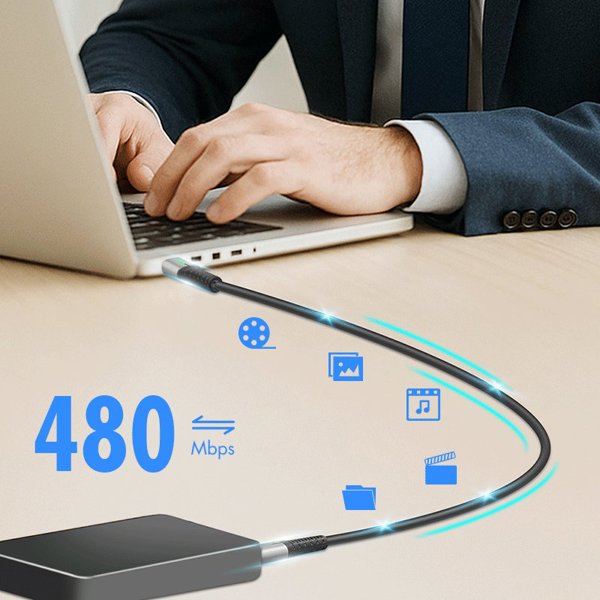 LogiLink USB-C 480 Mb/s, 100W 0.5m w oplocie czarny