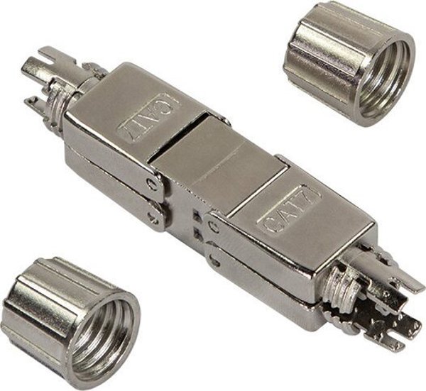 LogiLink LogiLink MP0057, Cat.6A, Cat.7, Cat.7A, Metallic, Straight, Metal, Nickel, Zinc, 22/24, Nickel
